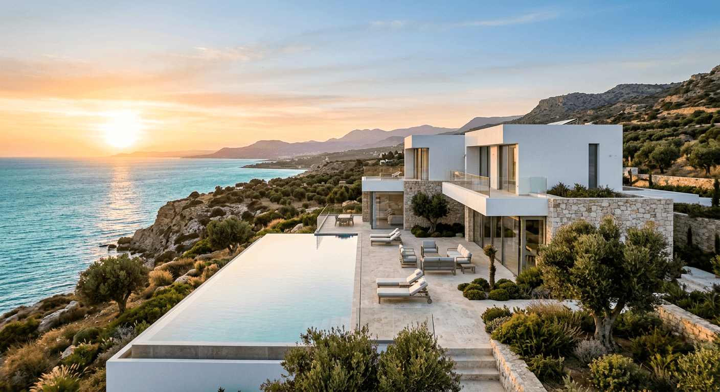 Contemporary Cyprus villa with an infinity pool overlooking the sea